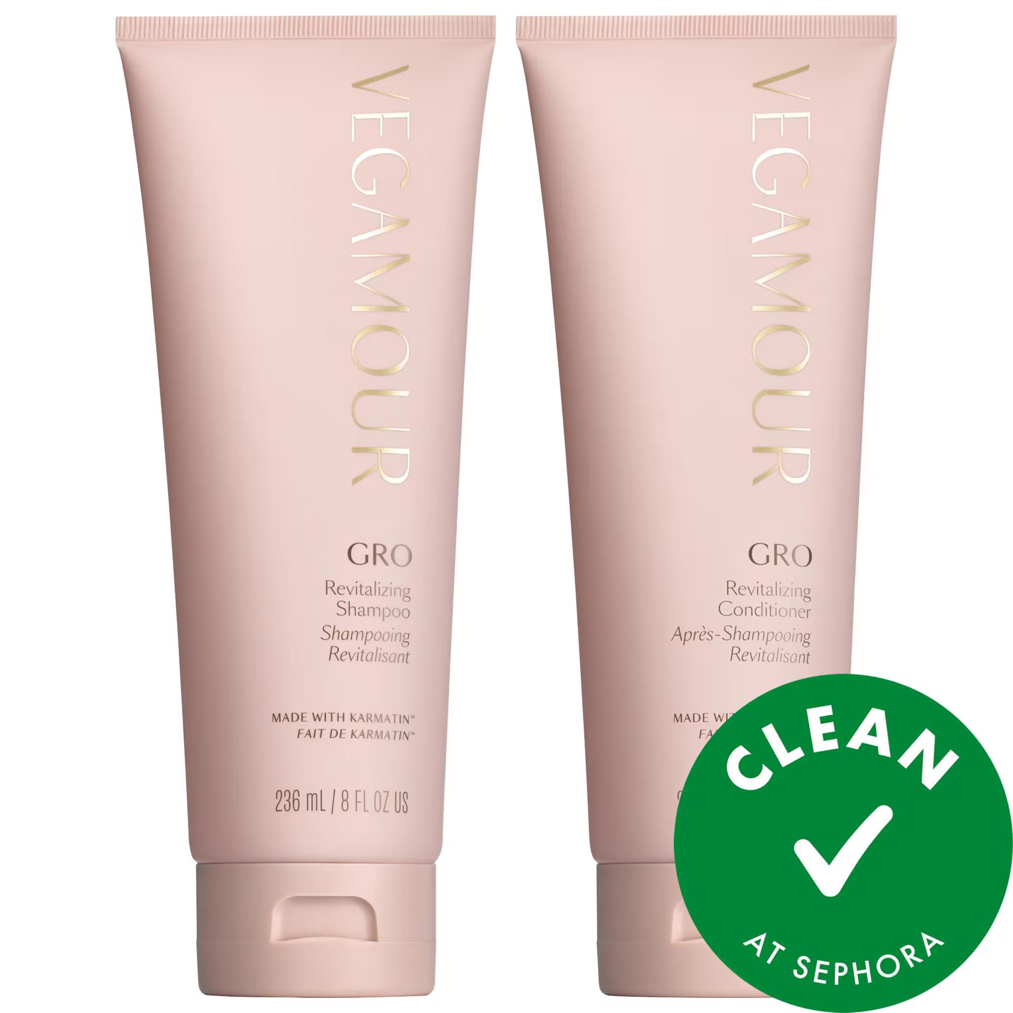 GRO Revitalizing Shampoo and Conditioner Set: Thicker, Fuller Hair - Vegan, Cruelty-Free, Breakage Treatment for Fine & Thinning Hair