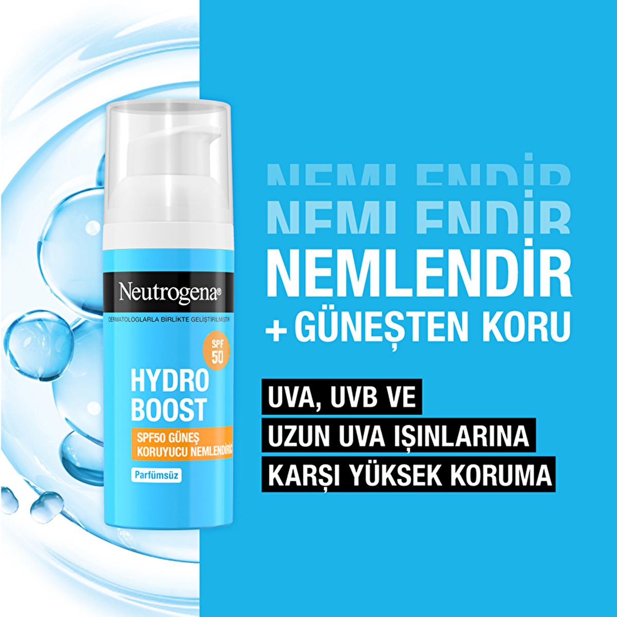 Neutrogena Hydro Boost SPF 50 Sunscreen Moisturizer: Hyaluronic Acid Daily Sun Protection for Face - Non-Greasy, Lightweight