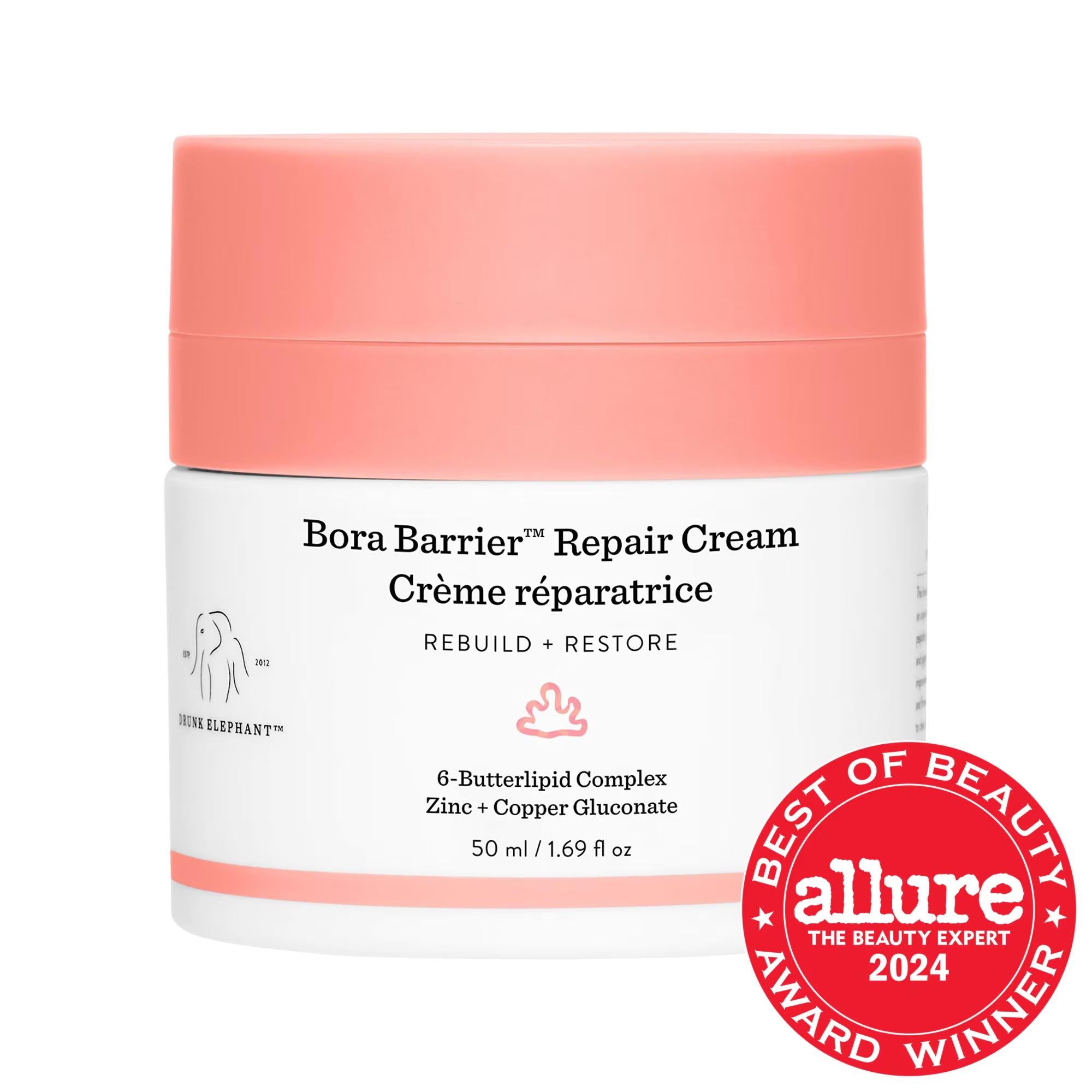 Drunk Elephant Bora Barrier: Rich Repair Facial Cream - 24-Hour Hydration, Soothes Redness, Vegan Skincare, & Skin Barrier Repair