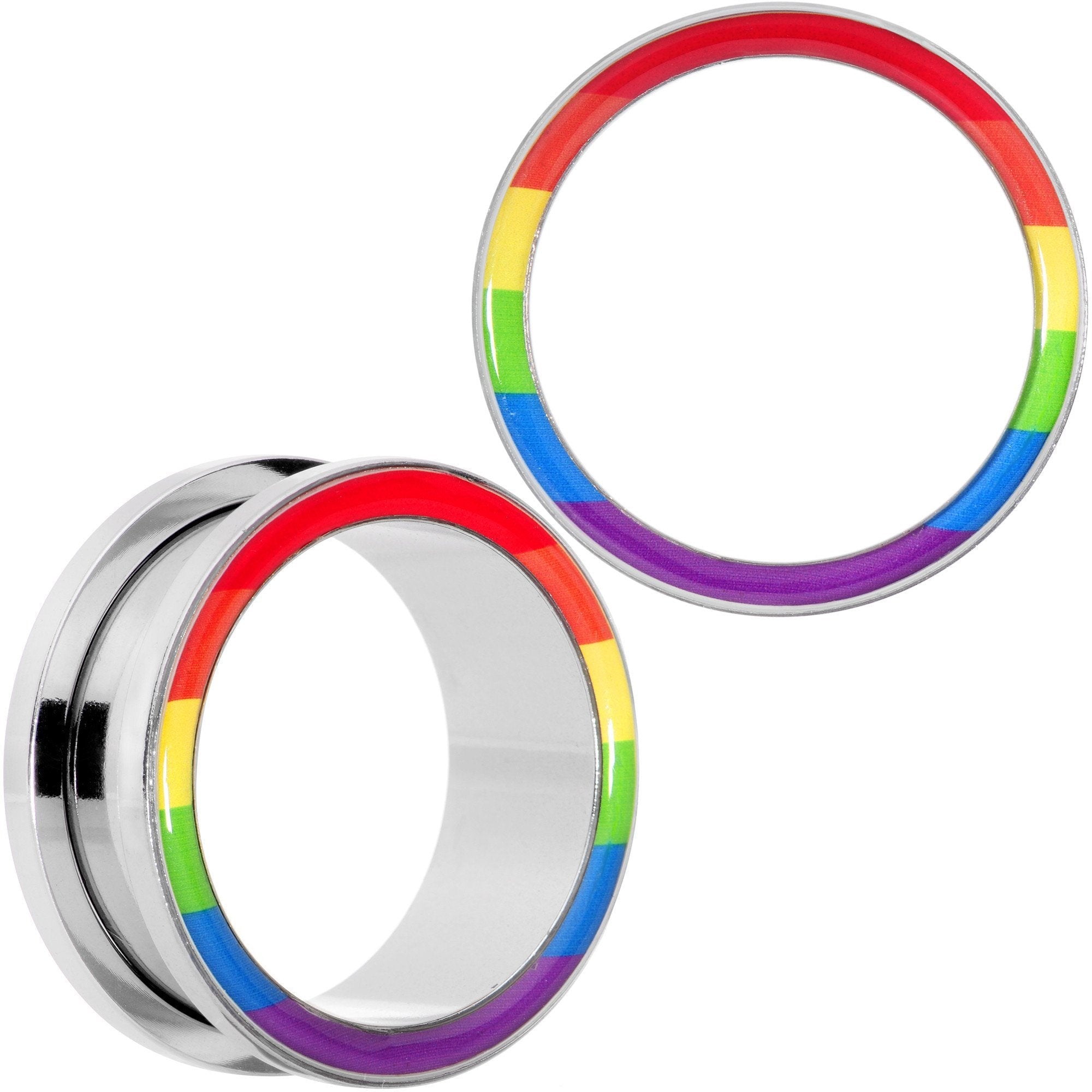 BodyCandy Rainbow Unity Pride Screw Fit Tunnel Plug Set 2G to 1" — packaging