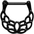 BodyCandy 16G 5/16 Black Lingering Lotus Flower Septum Clicker — main product shot