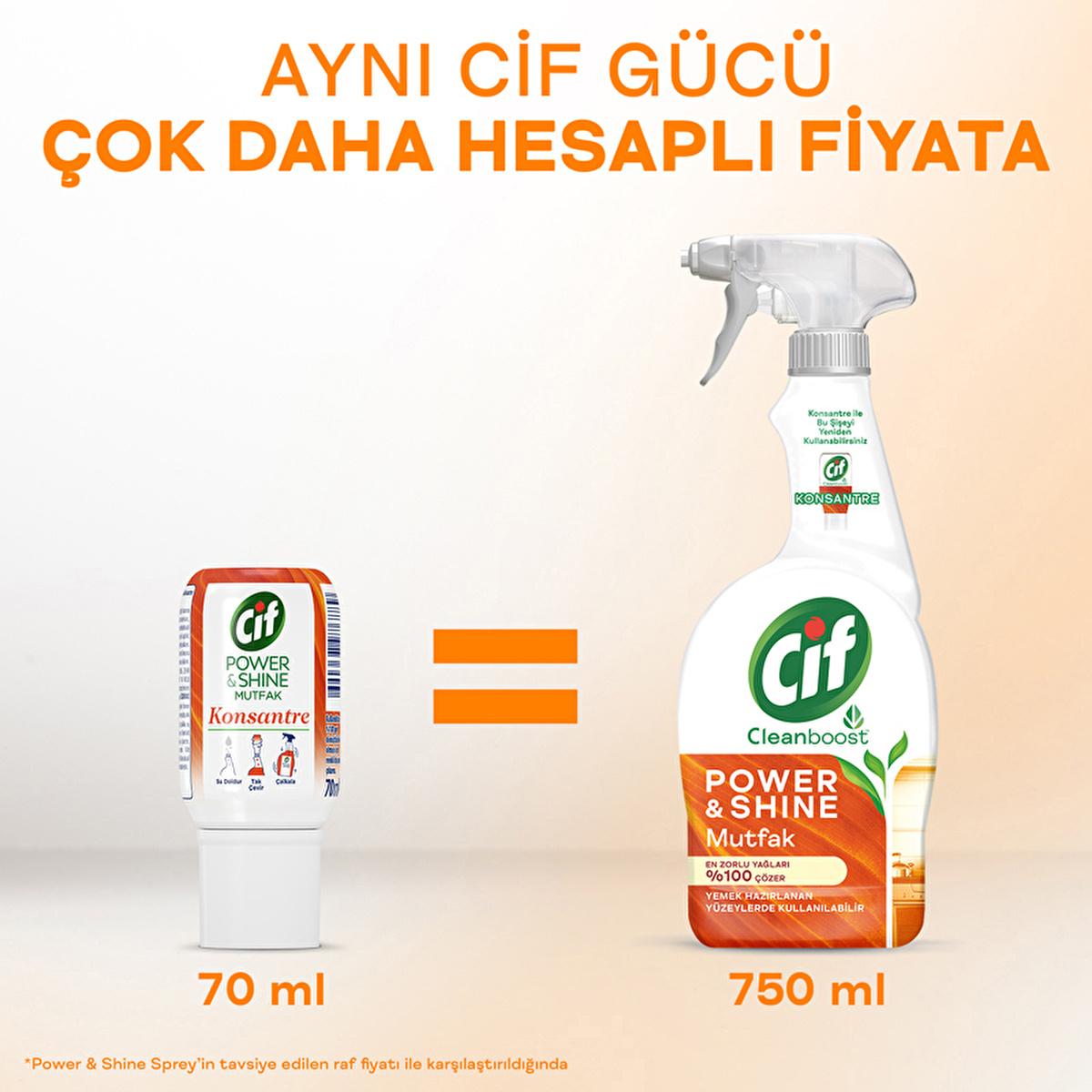 Cif Cif Power & Shine Concentrate - Refillable Kitchen Cleaning Solution with Cleanboost Technology