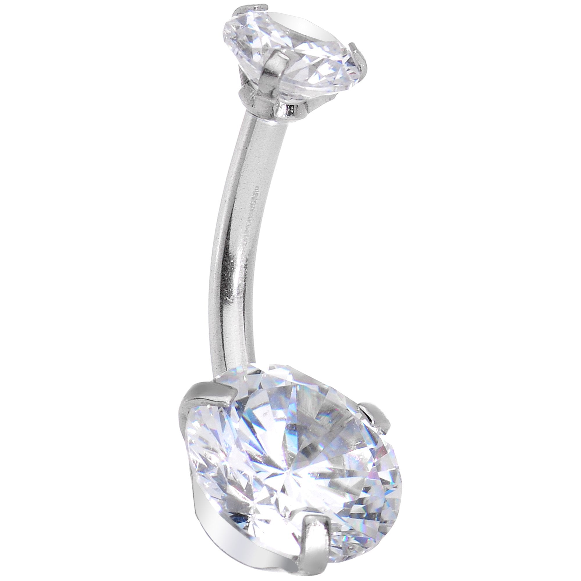 BodyCandy Clear CZ Gem Sassy Sparkle Butterfly Dangle Belly Ring — detail close-up
