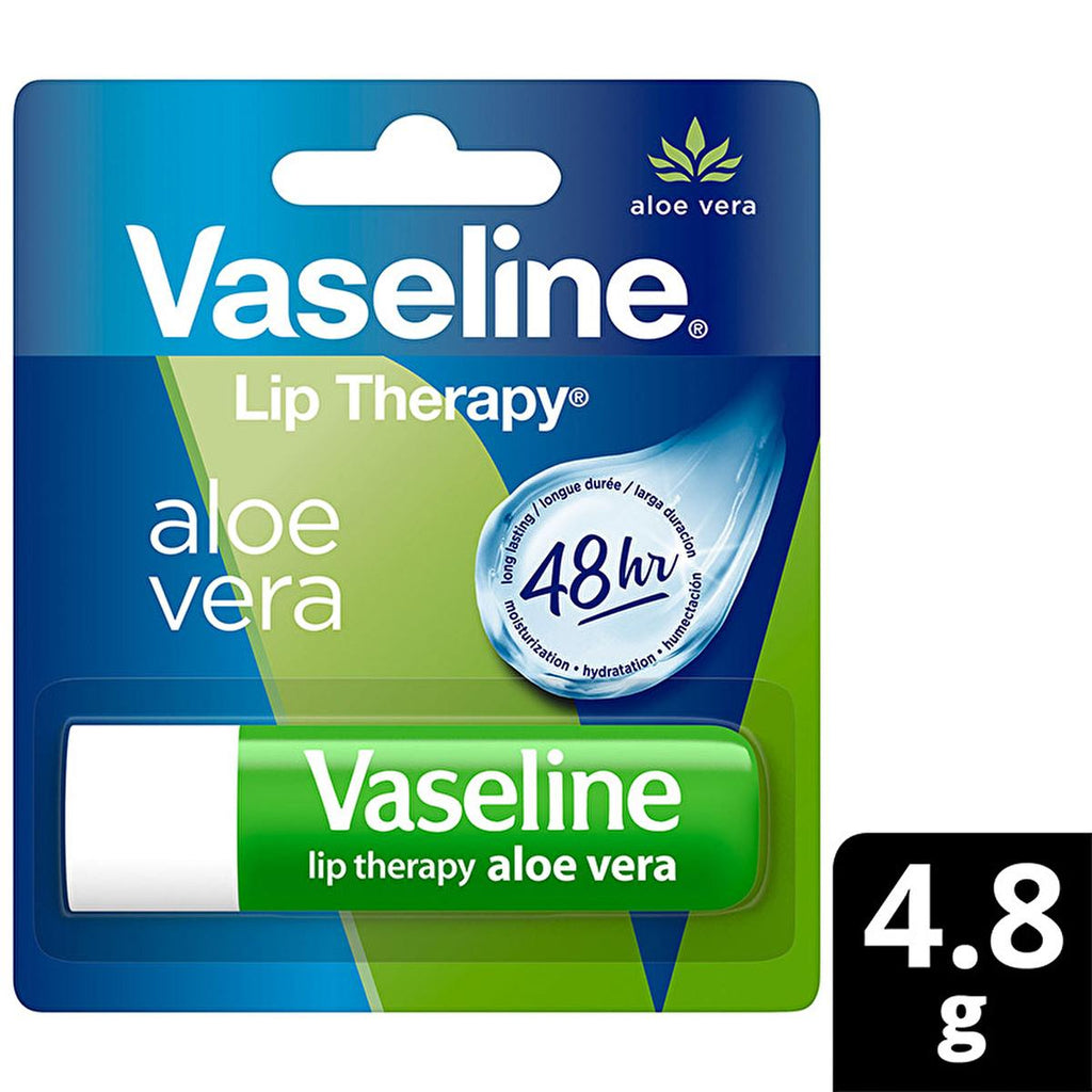 Vaseline Aloe Vera Lip Care Balm - 48 Hour Moisturization for Dry, Chapped Lips