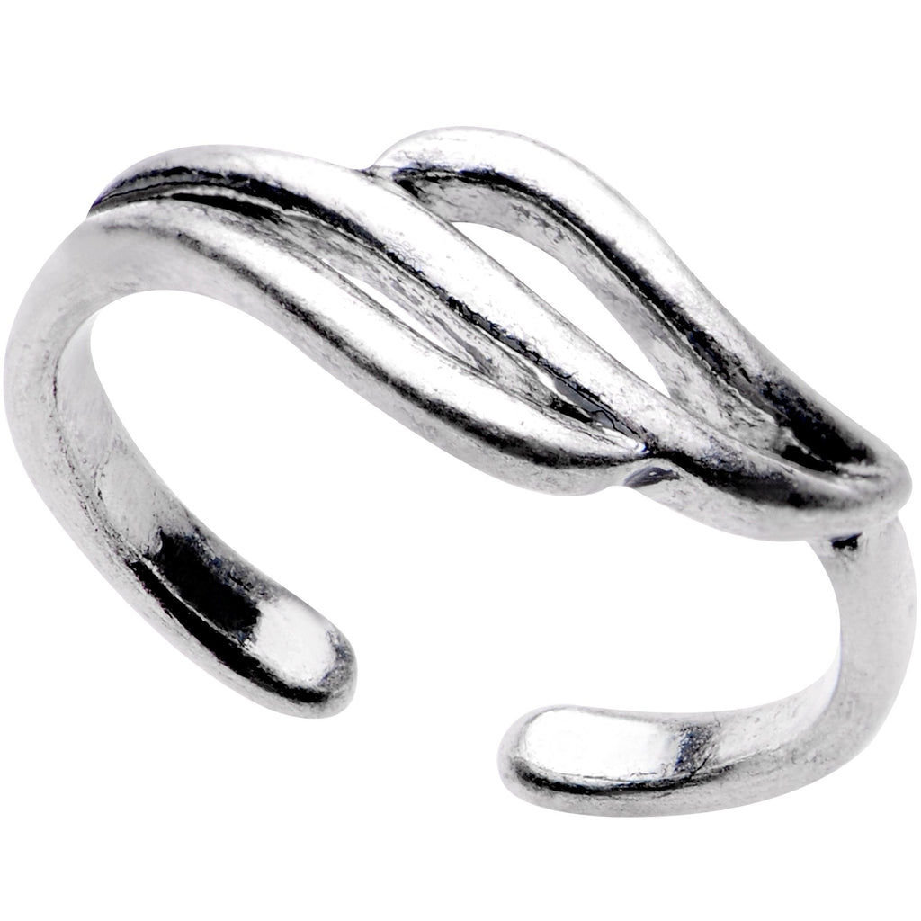 BodyCandy Silver Plated Leaves in the Wind Toe Ring — main product shot