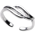 BodyCandy Silver Plated Leaves in the Wind Toe Ring — main product shot