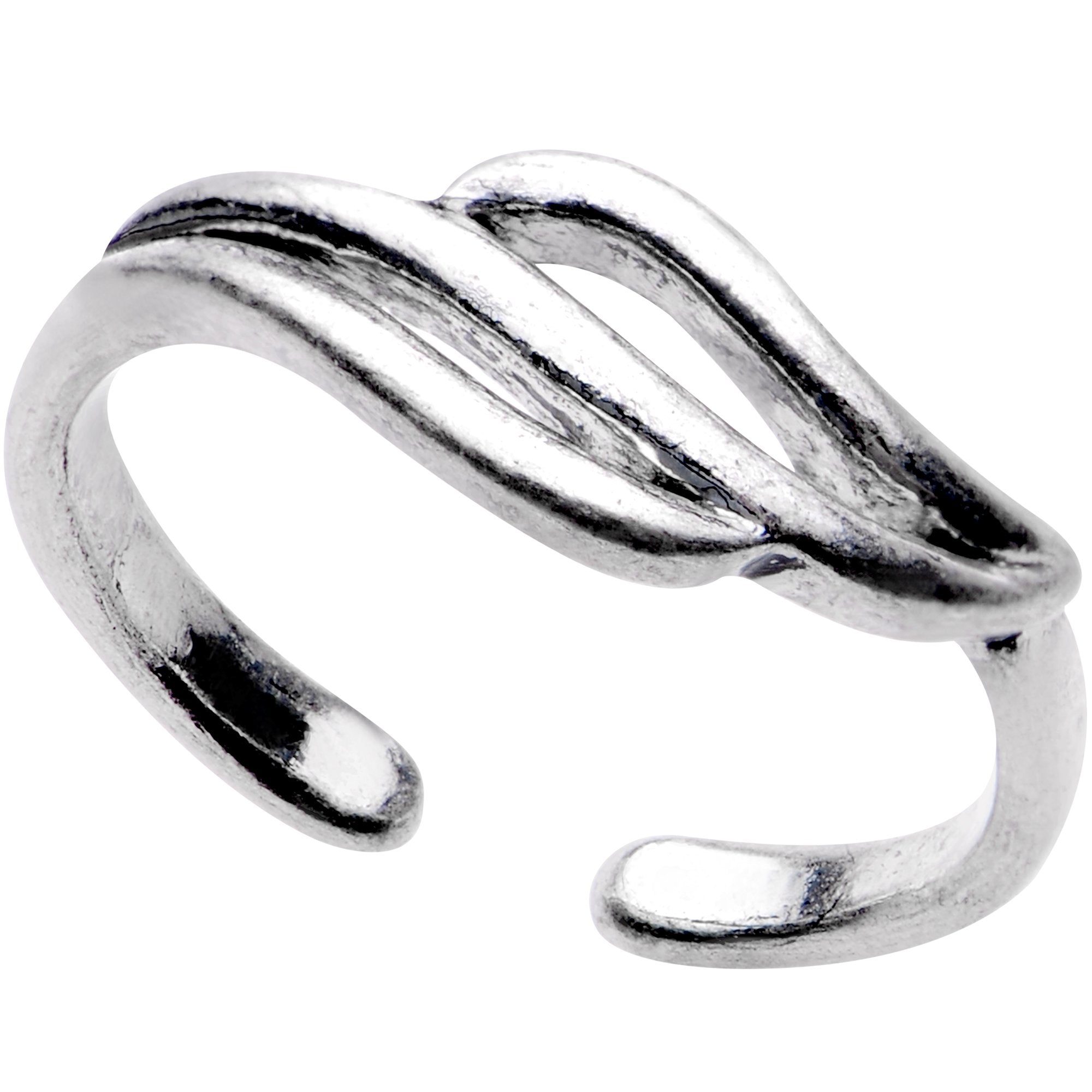 BodyCandy Silver Plated Leaves in the Wind Toe Ring — main product shot
