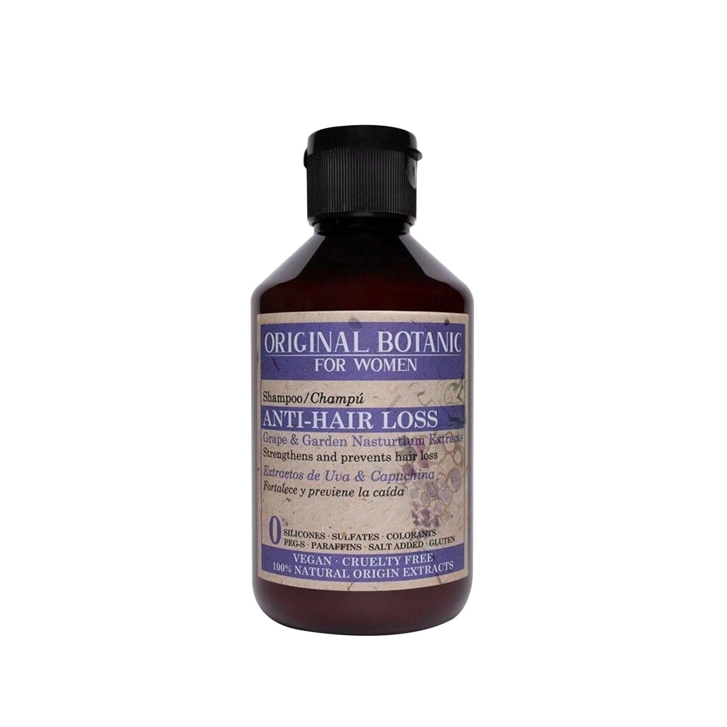 ORIGINAL BOTANIC Vegan Shampoo for Women Anti Hair Loss, Natural & Organic Hair Care - 250ml