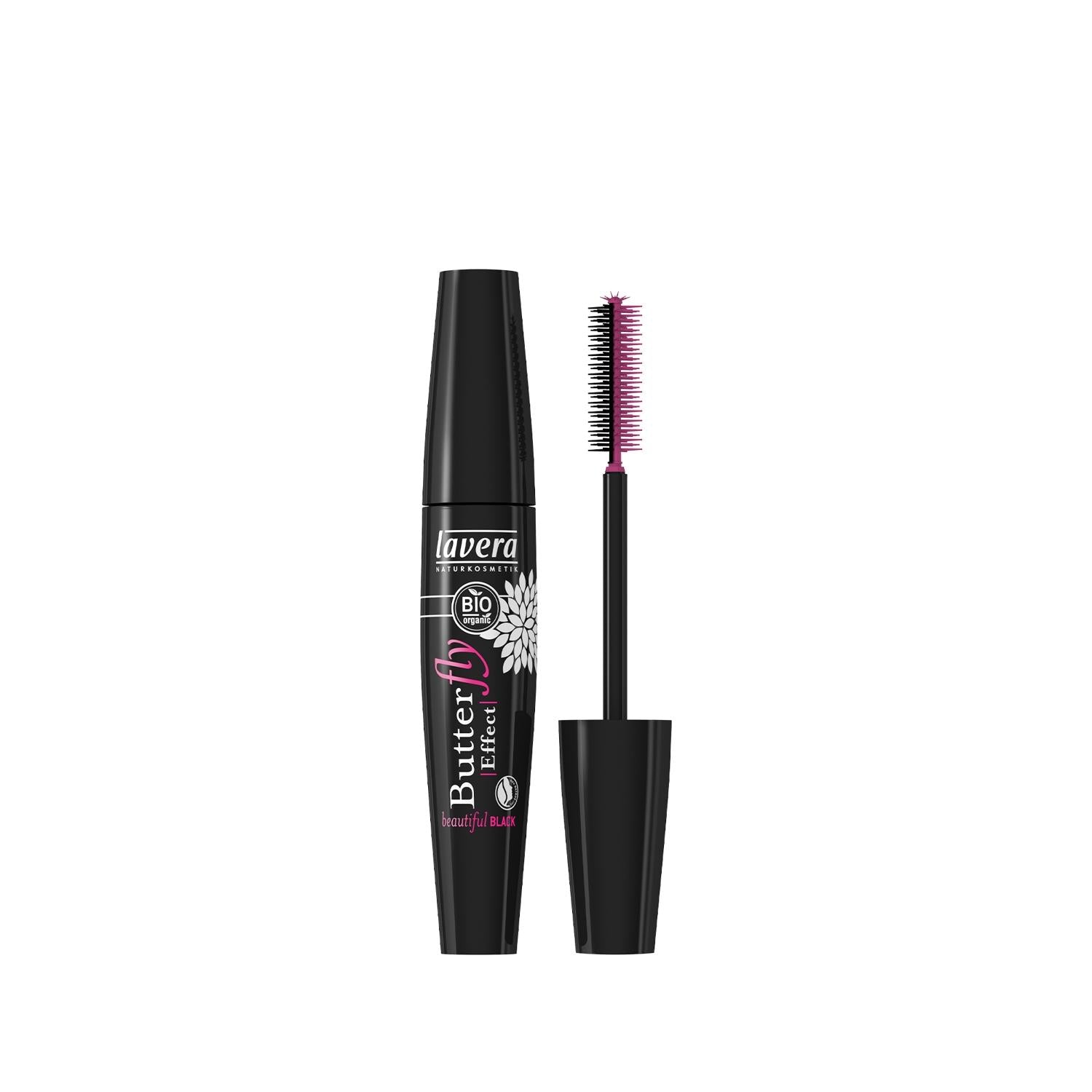 Lavera Butterfly Effect Mascara Beautiful Black - Natural & Organic Black Mascara for Enhanced Eyelashes