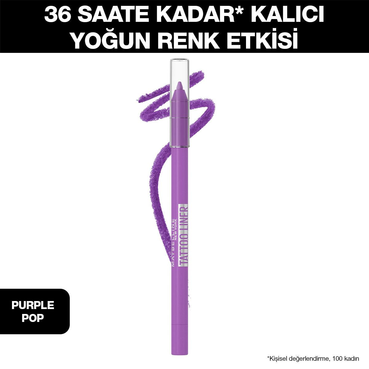 Maybelline Tattoo Liner Gel Eyeliner 301 Purple Pop - Long-Lasting, Waterproof Eyeliner for Vibrant Eye Makeup