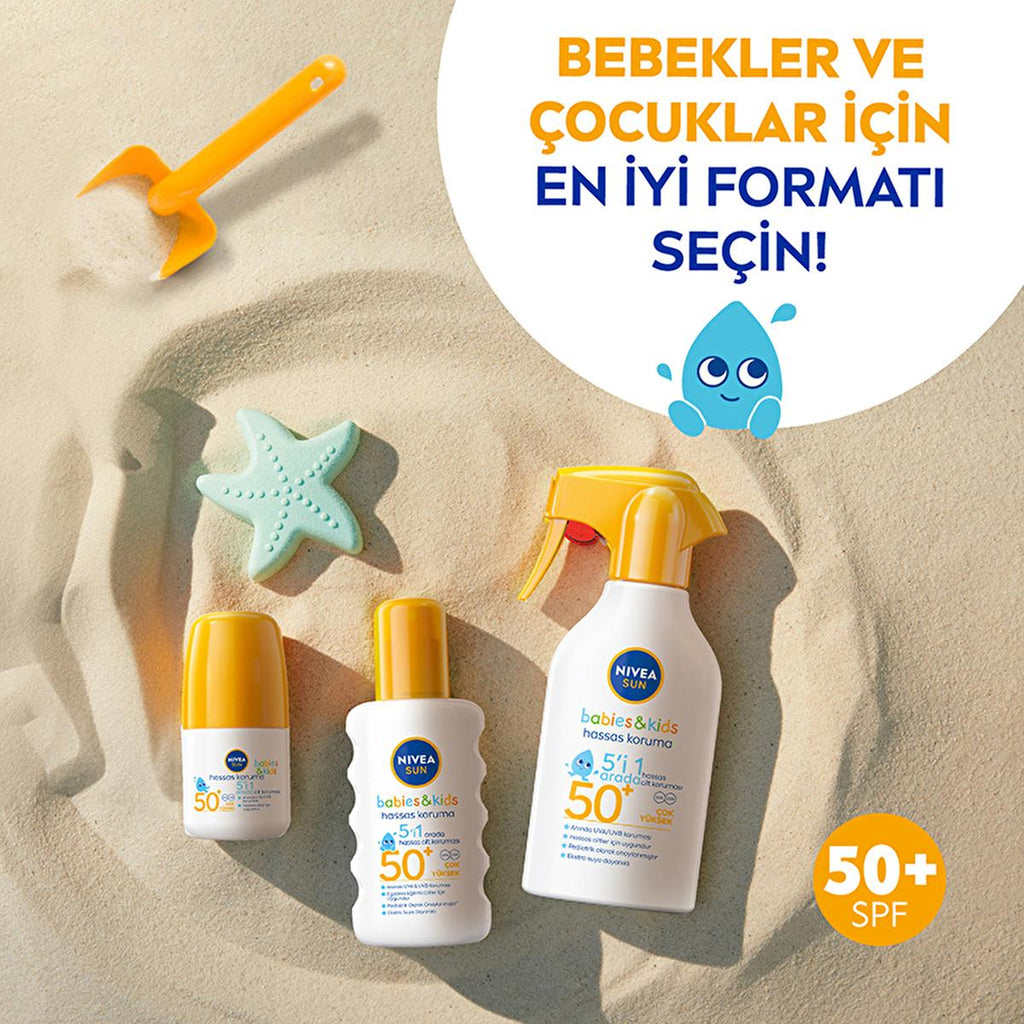 Nivea Baby Sunscreen SPF 50 - Gentle Sun Protection Roll-On for Sensitive Skin - UVA/UVB Protection, Water Resistant - Pediatrician Approved