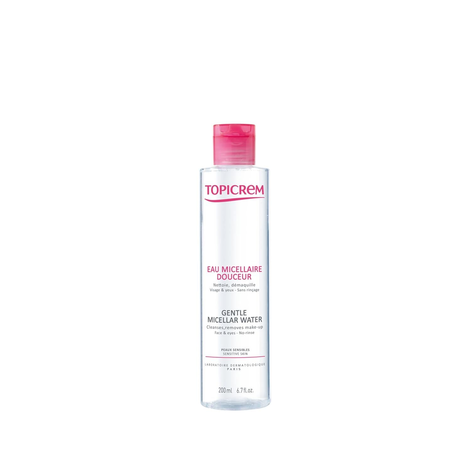 Topicrem Face and Eye Cleansing Water for Sensitive Skin - Gentle, Non-Irritating, 200ml