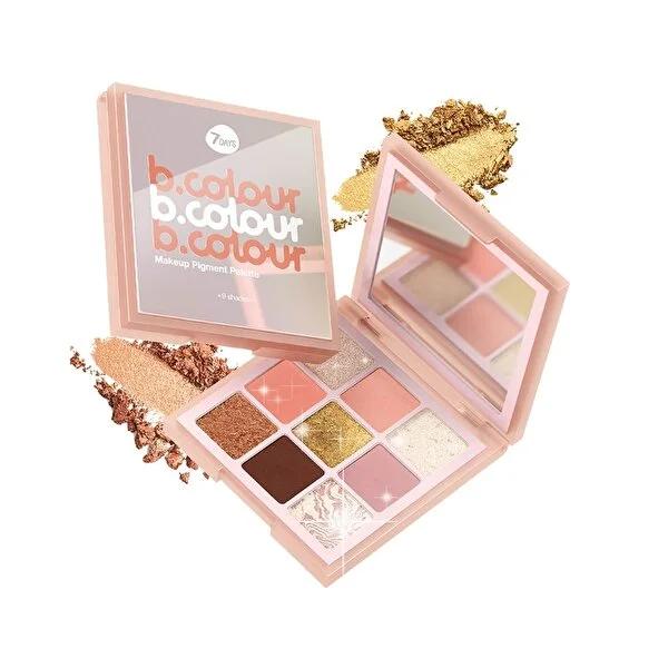7Days B.Colour Luxury Life Eyeshadow Palette - 9 Pigmented, Blendable Shades, Purple, Pink & Shimmer - Create Stunning Eye Makeup Looks