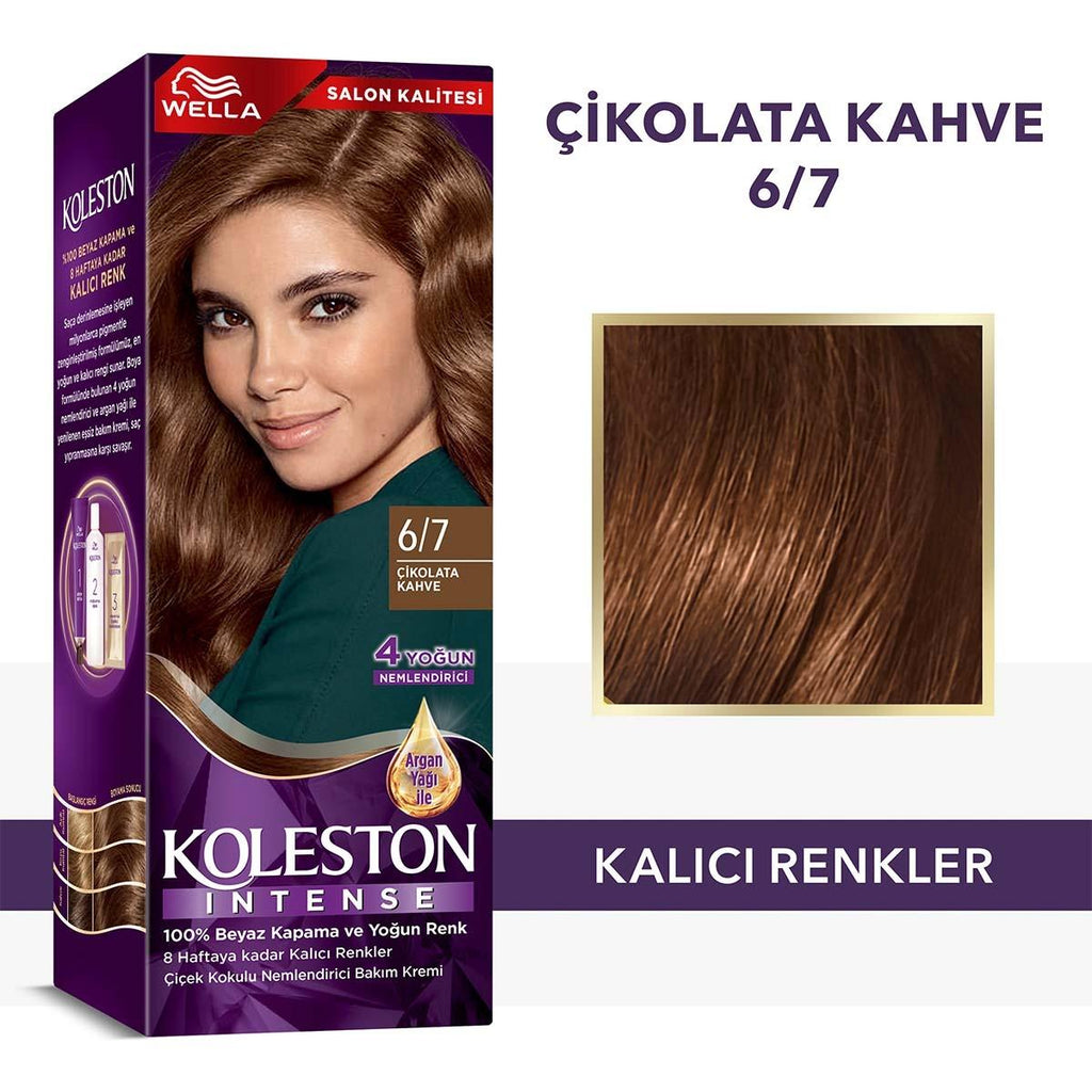 Wella Koleston Intense Chocolate Brown Hair Color - Long-Lasting Nourishing Hair Dye with Argan Oil