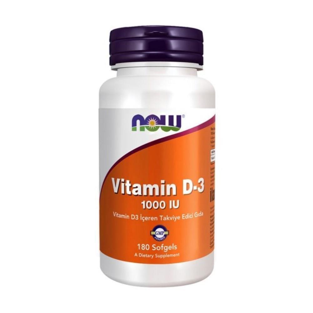 Now Vitamin D3 1000 IU Softgels - 180 Count - Immune & Bone Health Support | Cholecalciferol Vitamin D Supplement