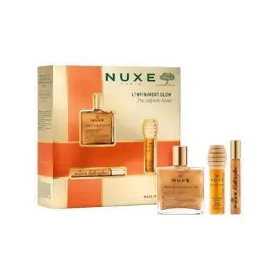 Nuxe Infinite Glow: Skincare Gift Set - Hydrating Dry Oil, Lip Balm & Radiance Enhancer | Nuxe Huile Prodigieuse & Reve de Miel Included