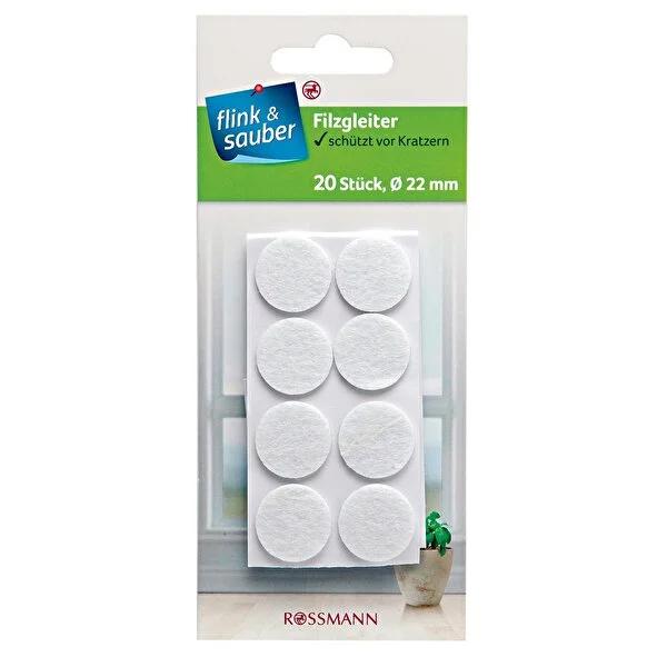 Flink & Sauber Felt Furniture Protectors - Anti-Scratch Floor Protectors for Hardwood & Ceramic Tile Floors - Self-Adhesive Felt Pads (20 Pack)