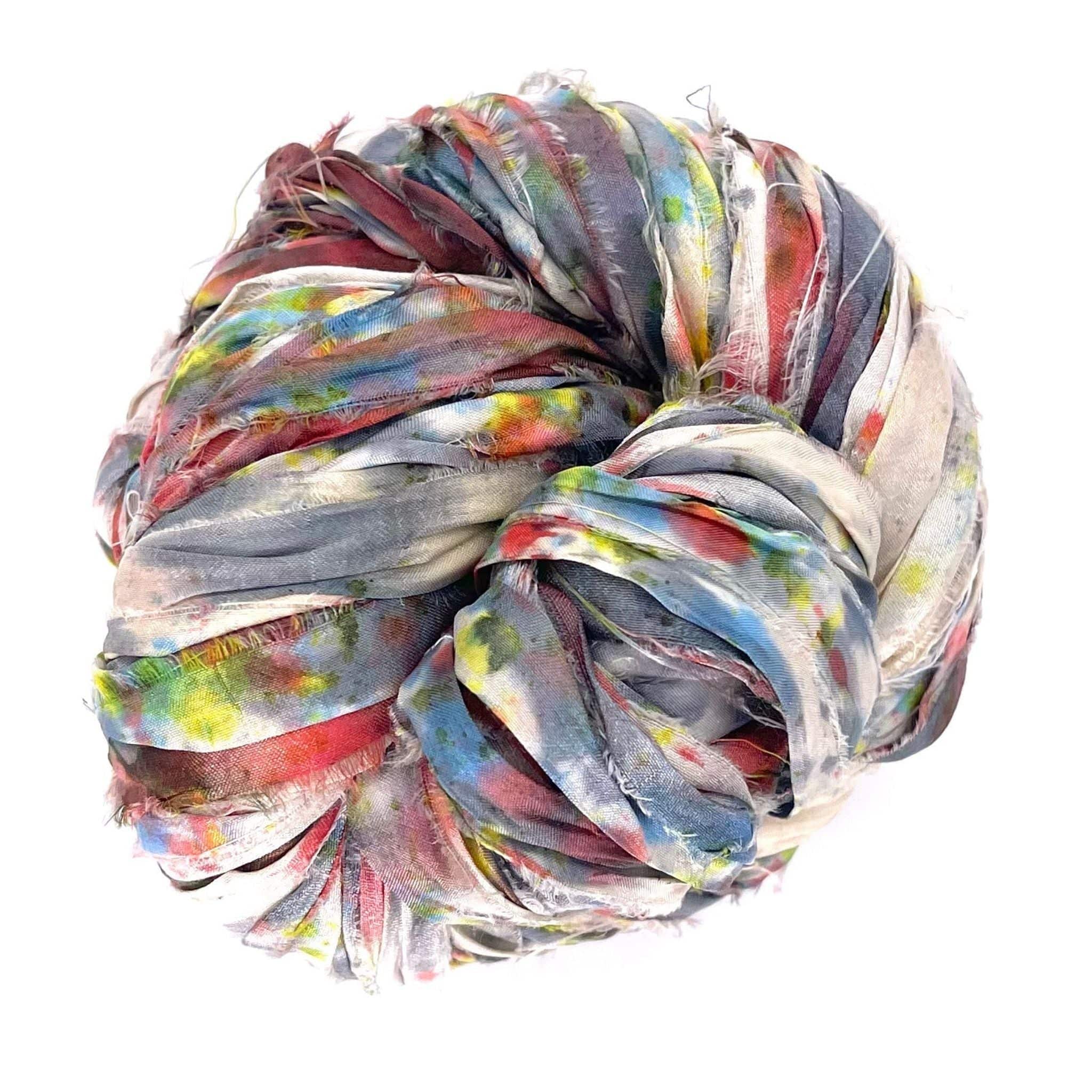 Darn Good Yarn Artisan Recycled Sari Ribbon – Sari Treasures in Every Strand — color detail