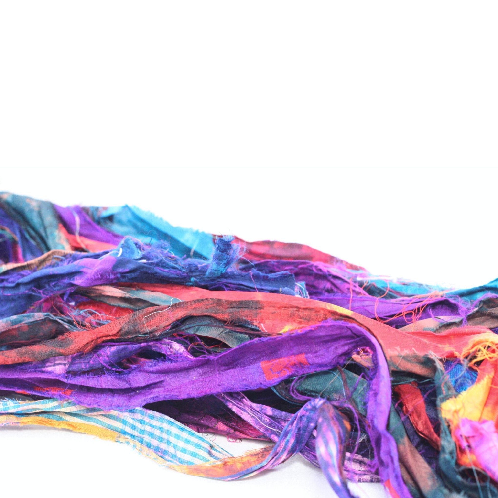 Darn Good Yarn Tie Dyed Gems: Small Batch Sari Ribbon — yarn category context