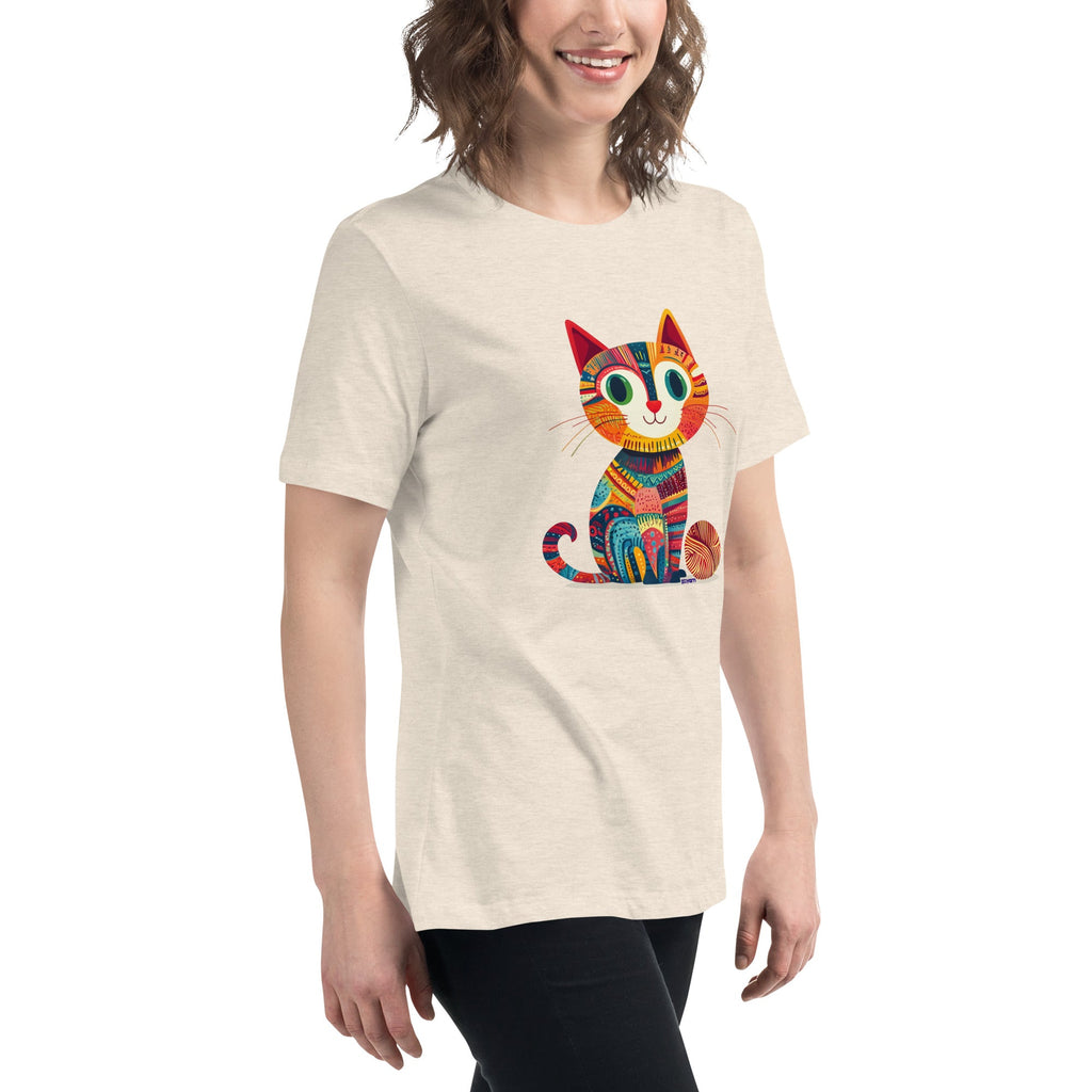 Darn Good Yarn “Yarn Whiskers” Women’s Relaxed Fit T-Shirt – Designed by Nicole Snow — main product shot