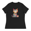 Darn Good Yarn “Yarn Whiskers” Women’s Relaxed Fit T-Shirt – Designed by Nicole Snow — Relaxed detail