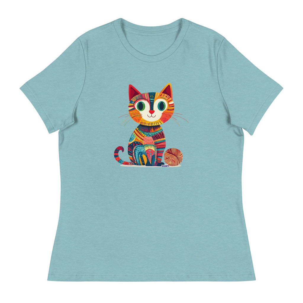 Darn Good Yarn “Yarn Whiskers” Women’s Relaxed Fit T-Shirt – Designed by Nicole Snow — lifestyle worn / used context