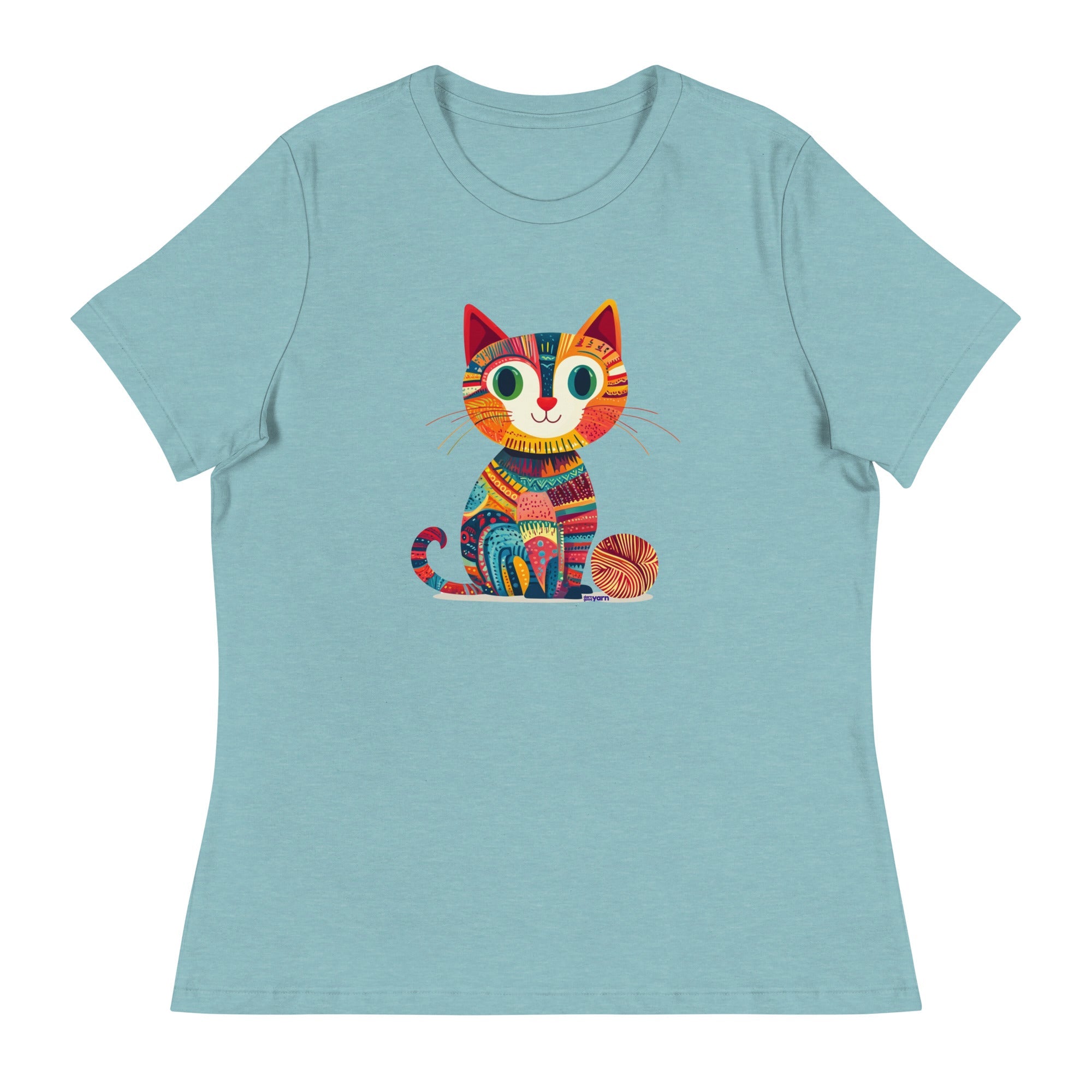 Darn Good Yarn “Yarn Whiskers” Women’s Relaxed Fit T-Shirt – Designed by Nicole Snow — lifestyle worn / used context
