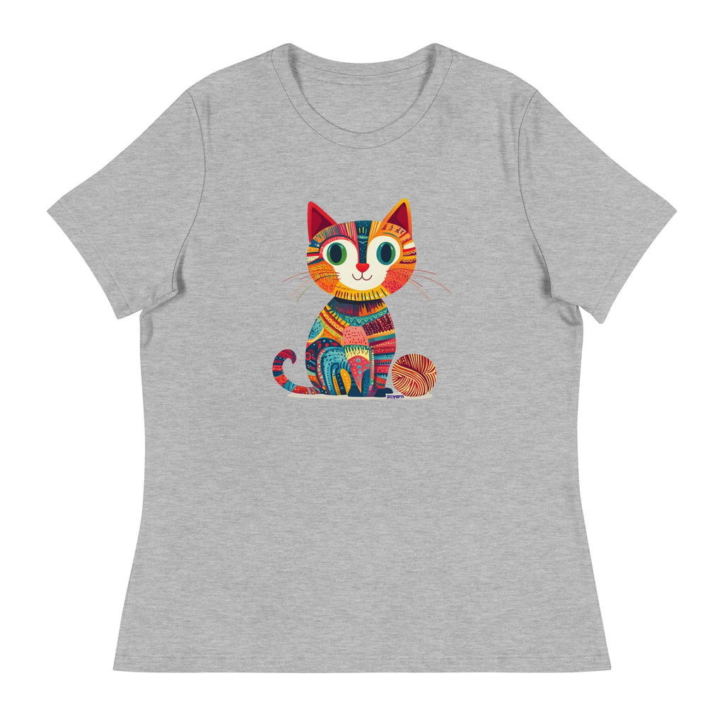Darn Good Yarn “Yarn Whiskers” Women’s Relaxed Fit T-Shirt – Designed by Nicole Snow — detail shot 6