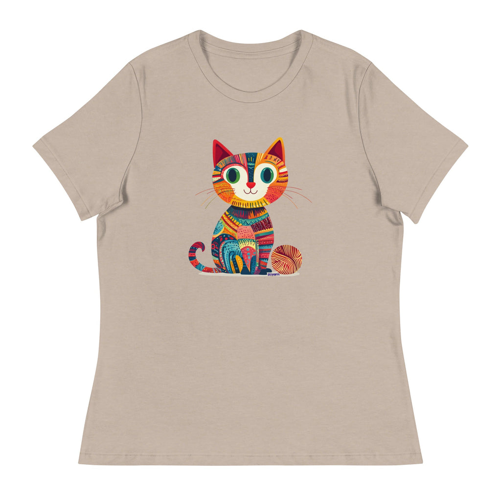Darn Good Yarn “Yarn Whiskers” Women’s Relaxed Fit T-Shirt – Designed by Nicole Snow — detail shot 7