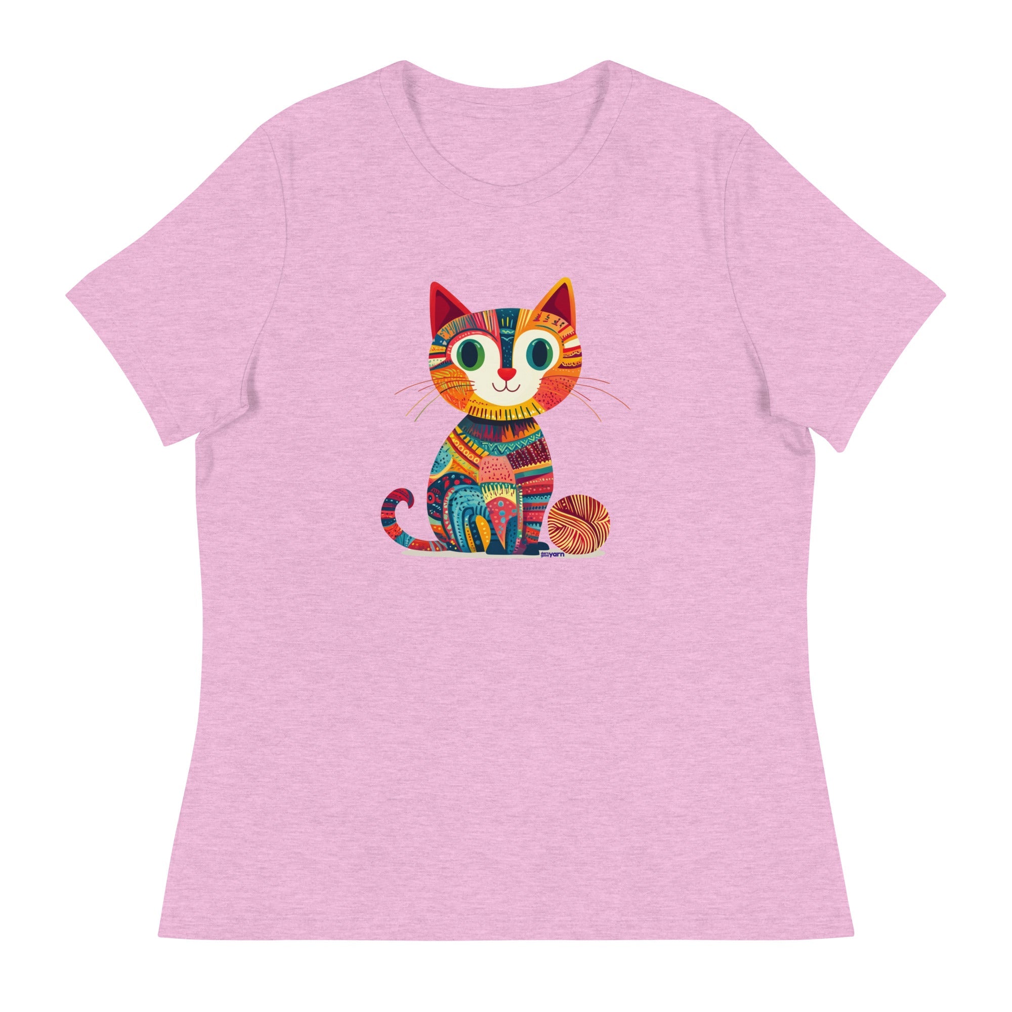 Darn Good Yarn “Yarn Whiskers” Women’s Relaxed Fit T-Shirt – Designed by Nicole Snow — detail shot 8
