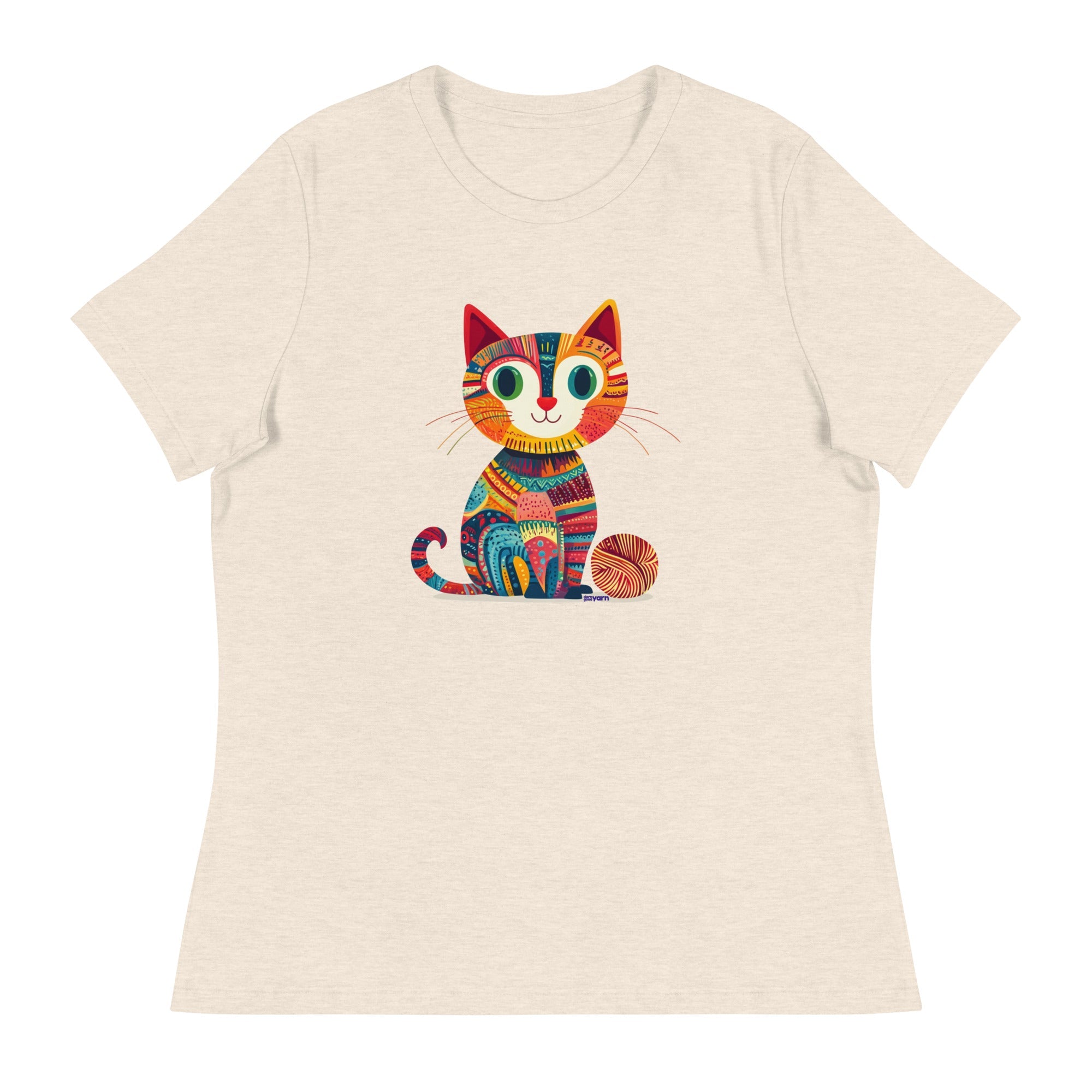 Darn Good Yarn “Yarn Whiskers” Women’s Relaxed Fit T-Shirt – Designed by Nicole Snow — detail shot 10