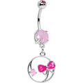 BodyCandy Pink Faux Opal Tie It In a Bow Dangle Belly Ring — main product shot