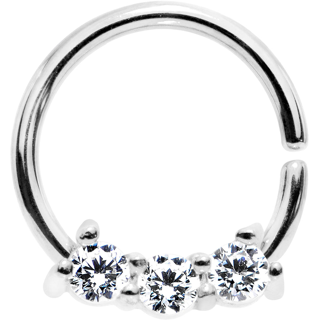BodyCandy 18G 5/16 Clear Cubic Zirconia Stainless Steel Circular Ring — main product shot