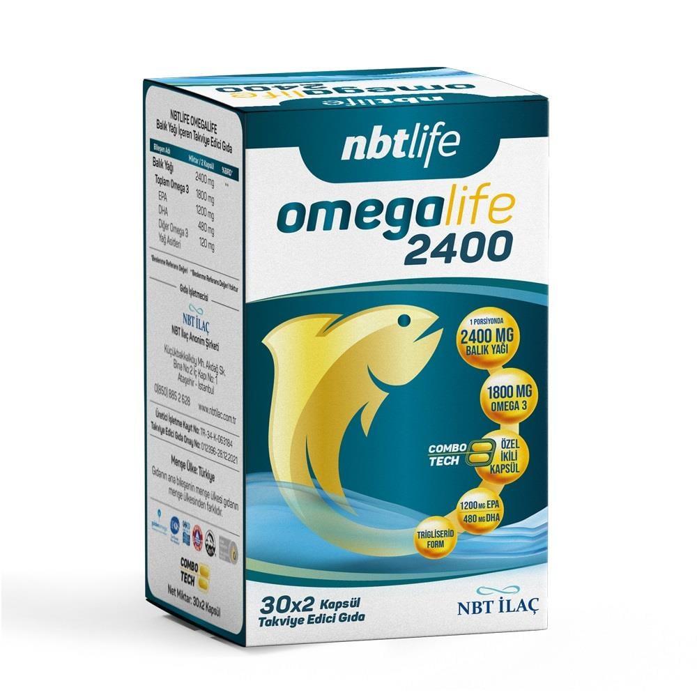 NBTLife Omegalife 2400 Omega-3 - 1800mg EPA & DHA per 2 Capsules
