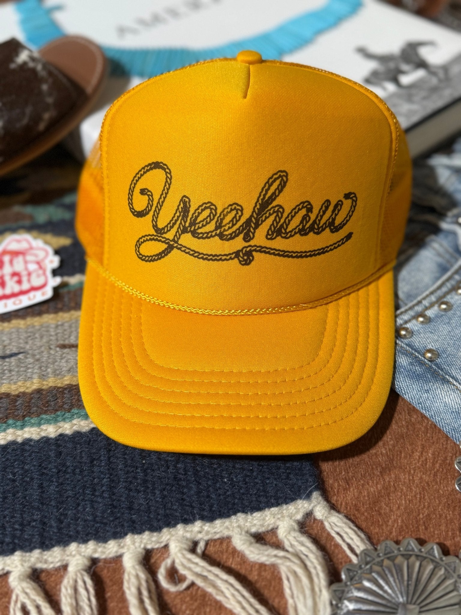 Wild Junkie Yeehaw Twisted Rope Trucker Hat — main product shot