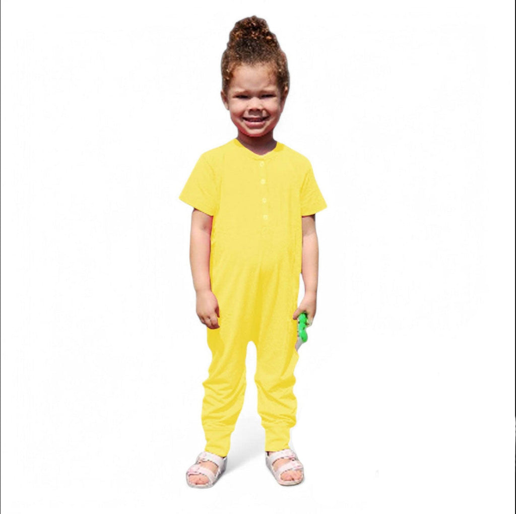 ParkerandTalia Ultimate Comfort Playsuit-YELLOW — sensory-friendly playsuit