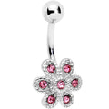 BodyCandy Pink Gem Big Blossom Flower Belly Ring — main product shot