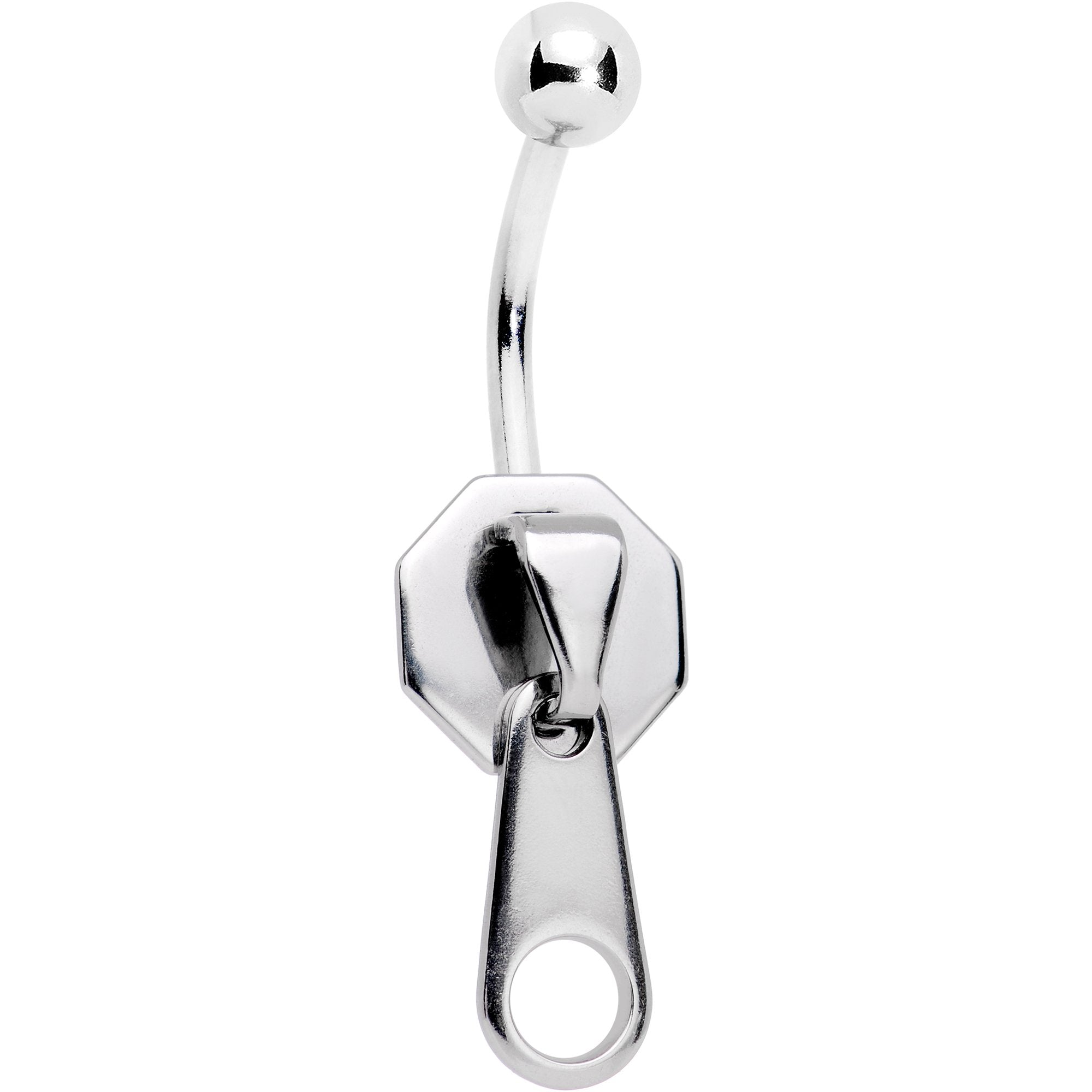 BodyCandy Zip It Up Dangle Belly Ring — main product shot