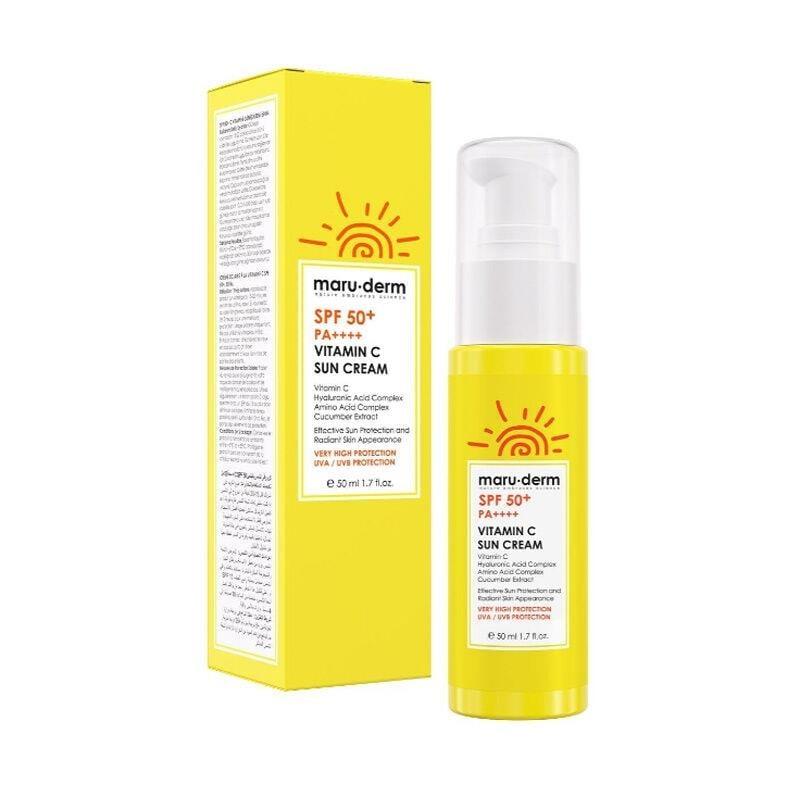 Maruderm SPF 50+ Vitamin C Sunscreen: Advanced Korean Formula for Broad Spectrum Protection, Brightening & Hydration - 50ml