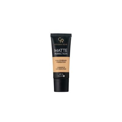 Golden Rose Vegan Matte Perfection Full Coverage Foundation - Long Lasting & SPF15