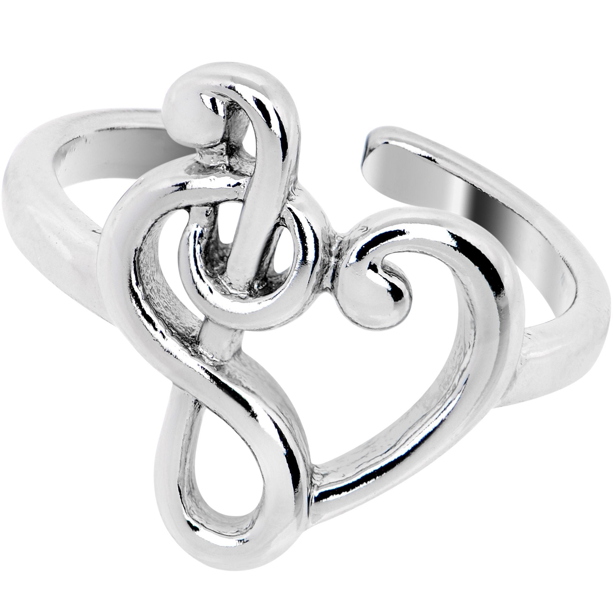 BodyCandy Rhodium Plated Valentines Day Twisted Heart Toe Ring — main product shot