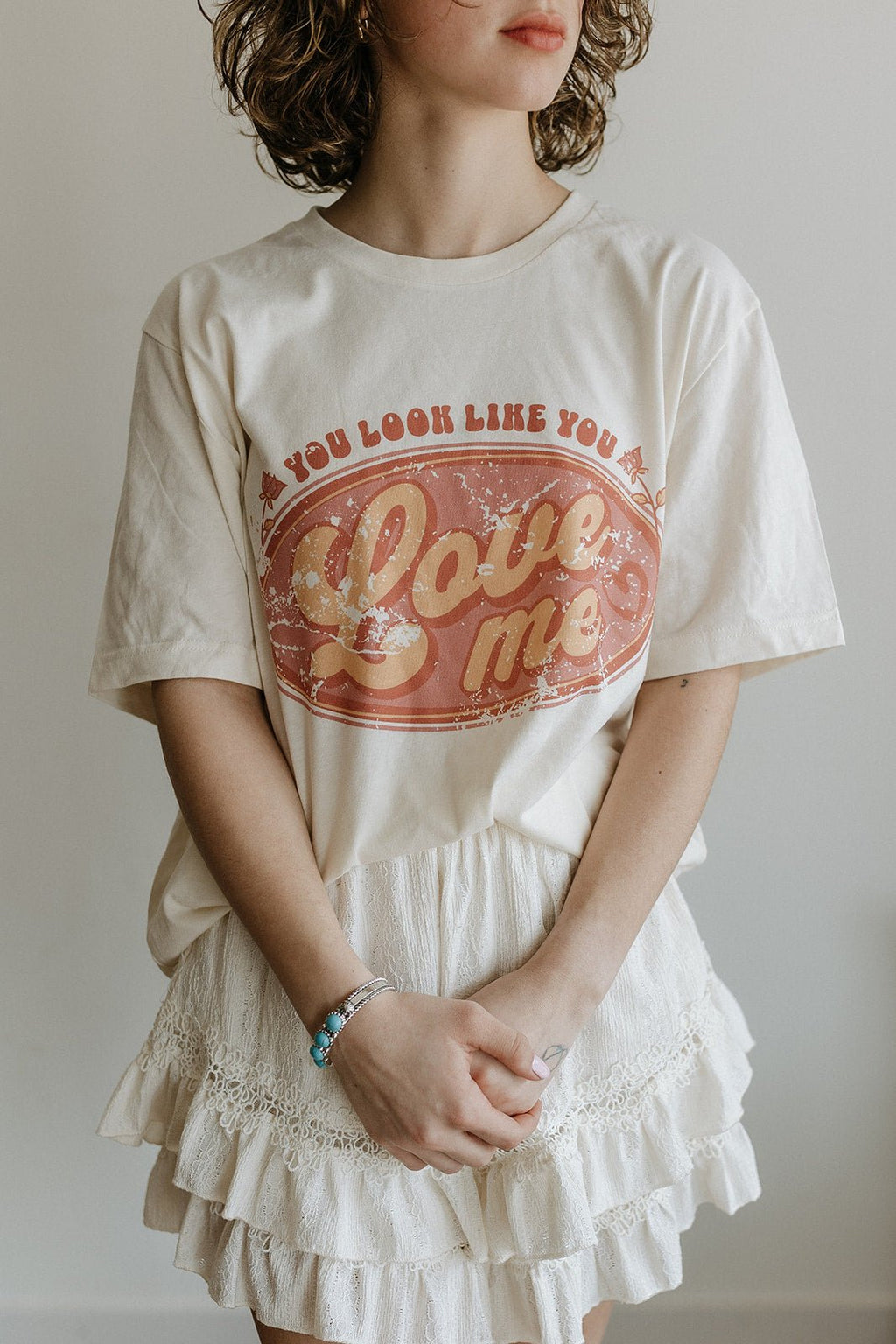 Wild Junkie You Look Like You Love Me Graphic Tee — detail close-up