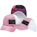 The Heartbeat Brand Youth Florida Low Profile Hat — Ponytail / Pink / White — main product shot