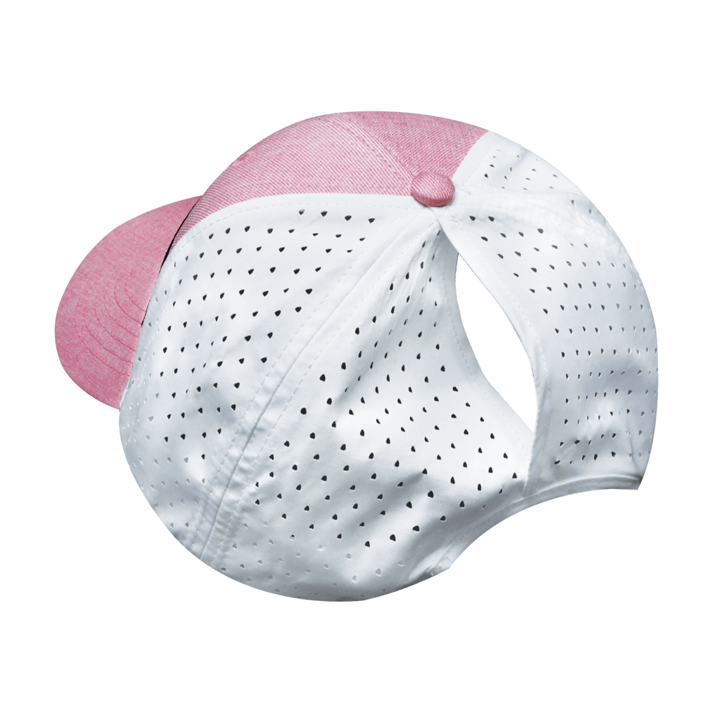 The Heartbeat Brand Youth Florida Low Profile Hat — Ponytail / Pink / White — alternative angle