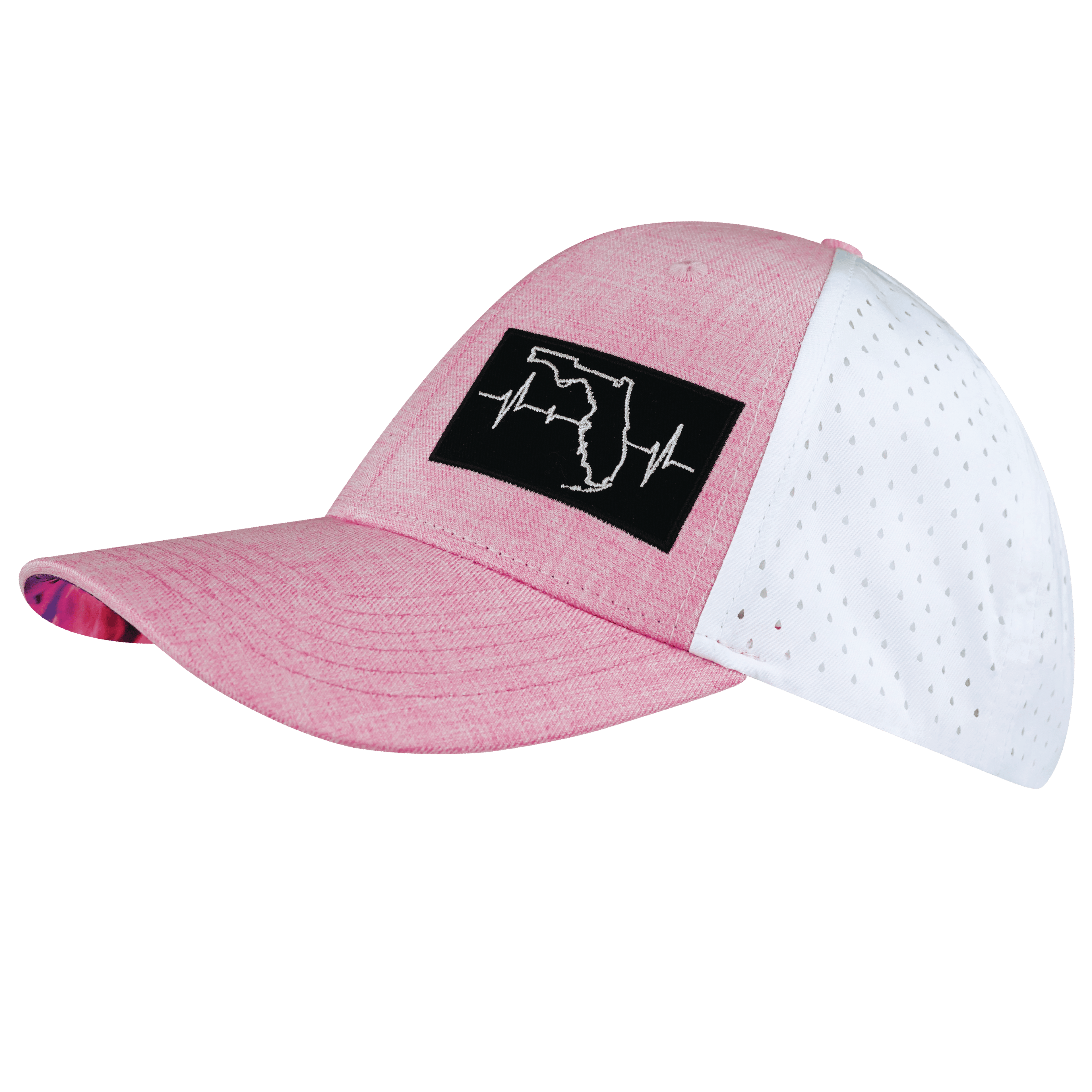 The Heartbeat Brand Youth Florida Low Profile Hat — Ponytail / Pink / White — lifestyle context