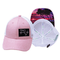 The Heartbeat Brand Youth Florida Low Profile Hat — Ponytail / Pink / White — main product shot