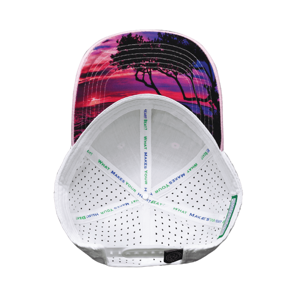 The Heartbeat Brand Youth Florida Low Profile Hat — Ponytail / Pink / White — back view