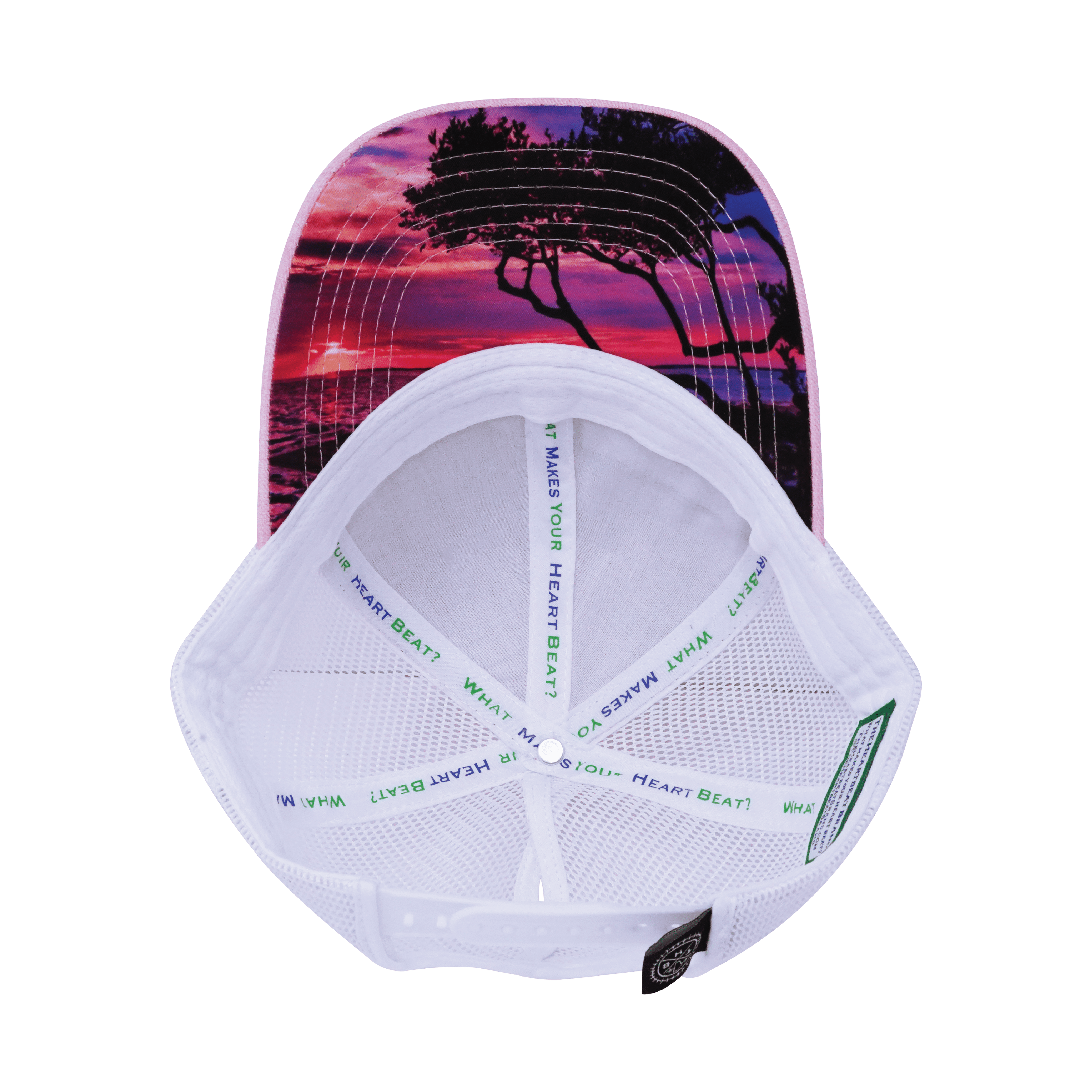 The Heartbeat Brand Youth Florida Low Profile Hat — Ponytail / Pink / White — side view