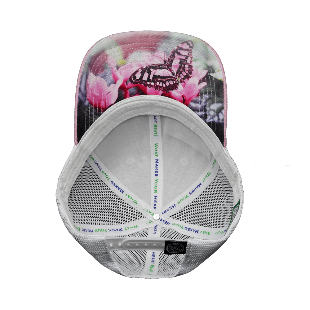 The Heartbeat Brand Youth Florida Low Profile Hat — Pink / White — back view