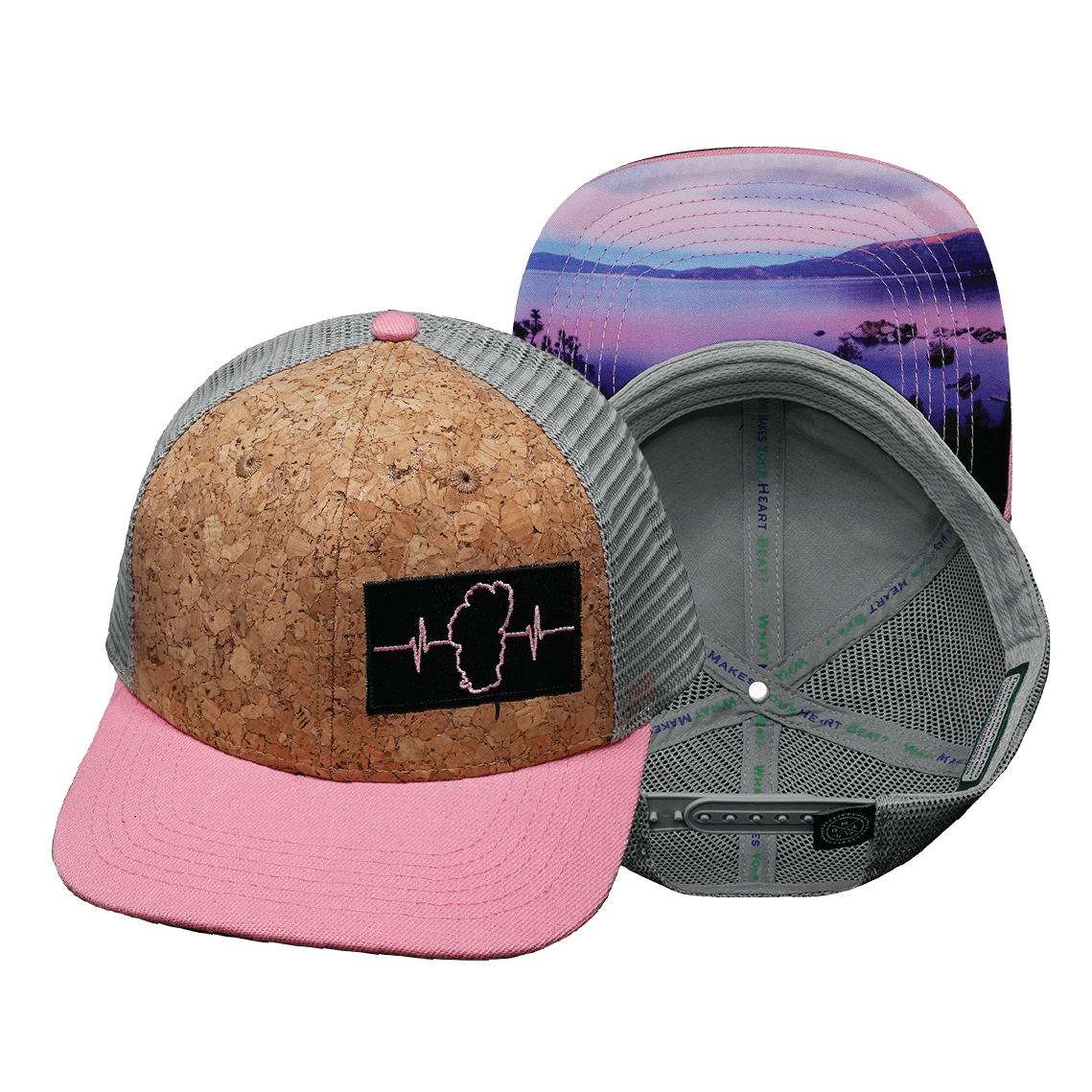 Youth Tahoe Baseball Hat — Cork Pink / Gray